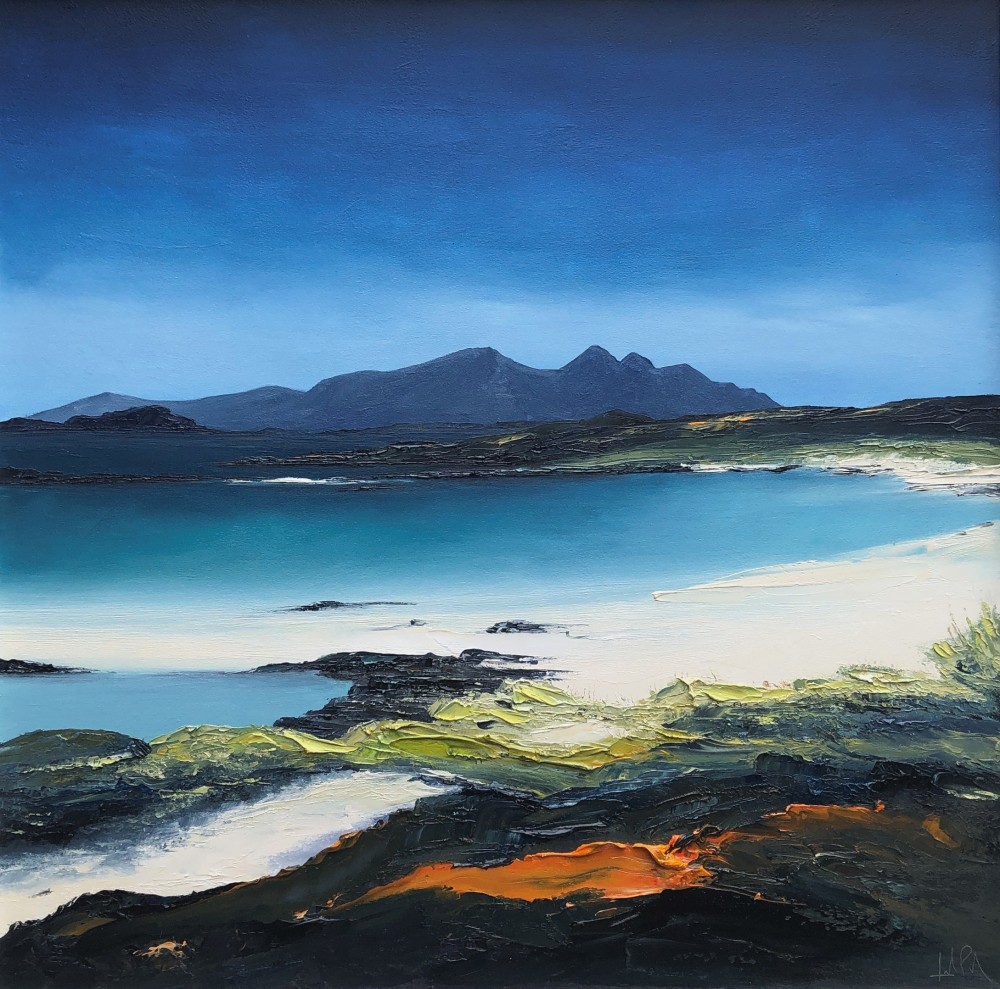 Linda Park - arriving at the beach, sanna bay, ardnamurchan